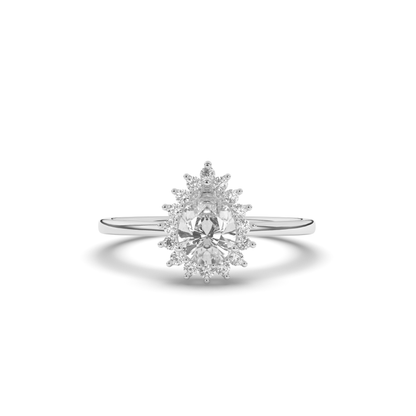 Pear Halo Lab-Grown Diamond Engagement Ring - Pear Jewels
