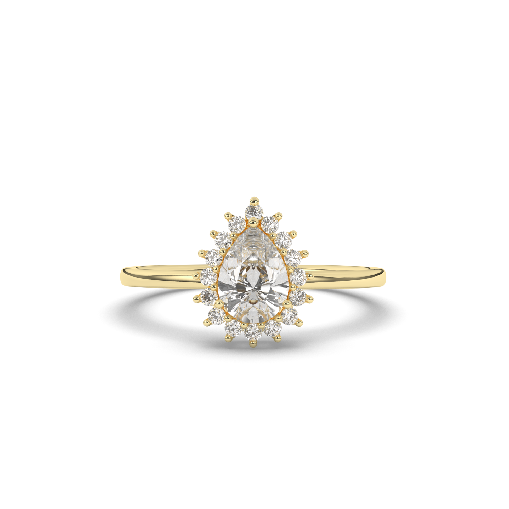Pear Halo Lab-Grown Diamond Engagement Ring - Pear Jewels