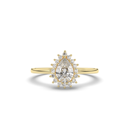 Pear Halo Lab-Grown Diamond Engagement Ring - Pear Jewels