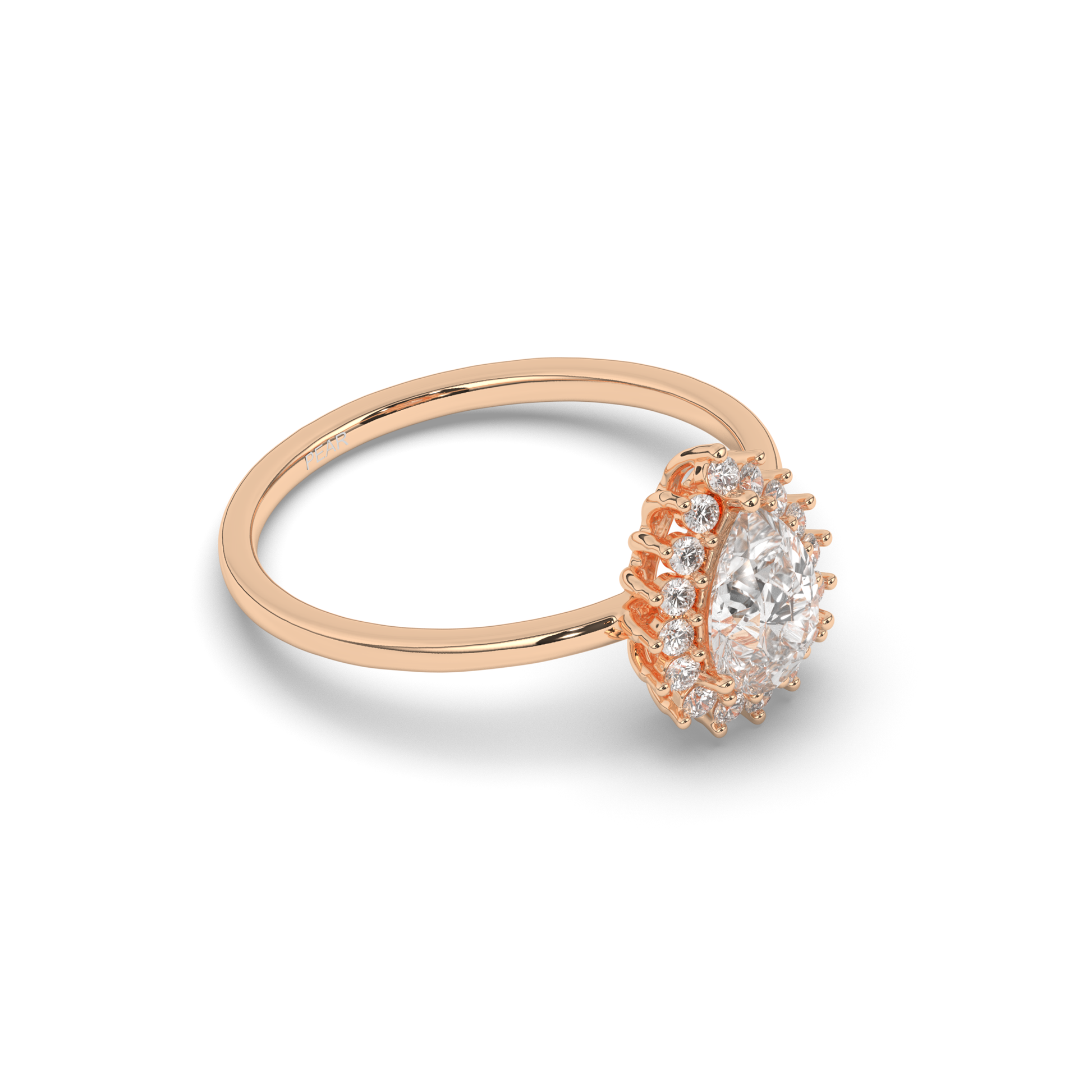 Pear Halo Lab-Grown Diamond Engagement Ring - Pear Jewels