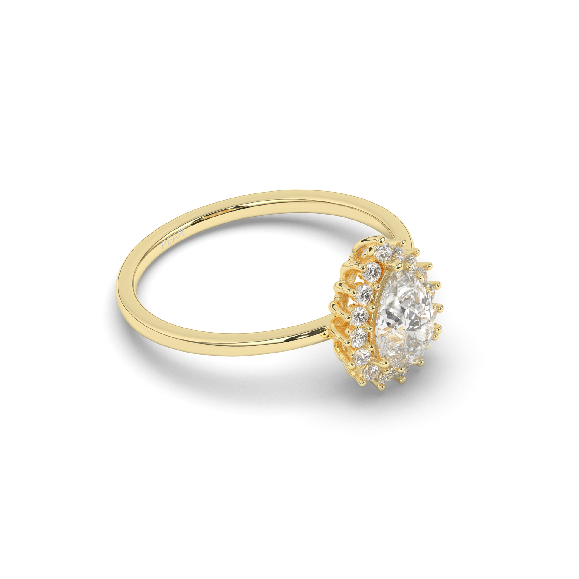 Pear Halo Lab-Grown Diamond Engagement Ring - Pear Jewels