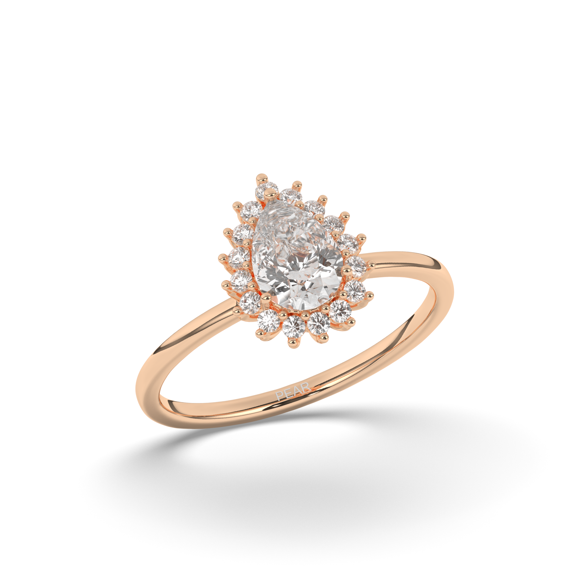 Pear Halo Lab-Grown Diamond Engagement Ring - Pear Jewels