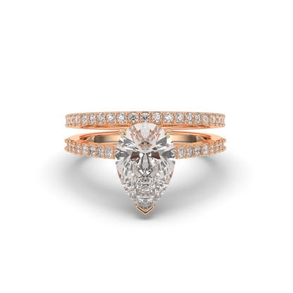 Pear Lab-grown Diamond Parallel Split Wedding Band - Pear Jewels