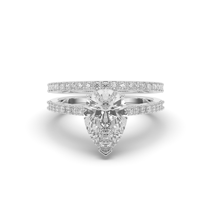Pear Lab-grown Diamond Parallel Split Wedding Band - Pear Jewels