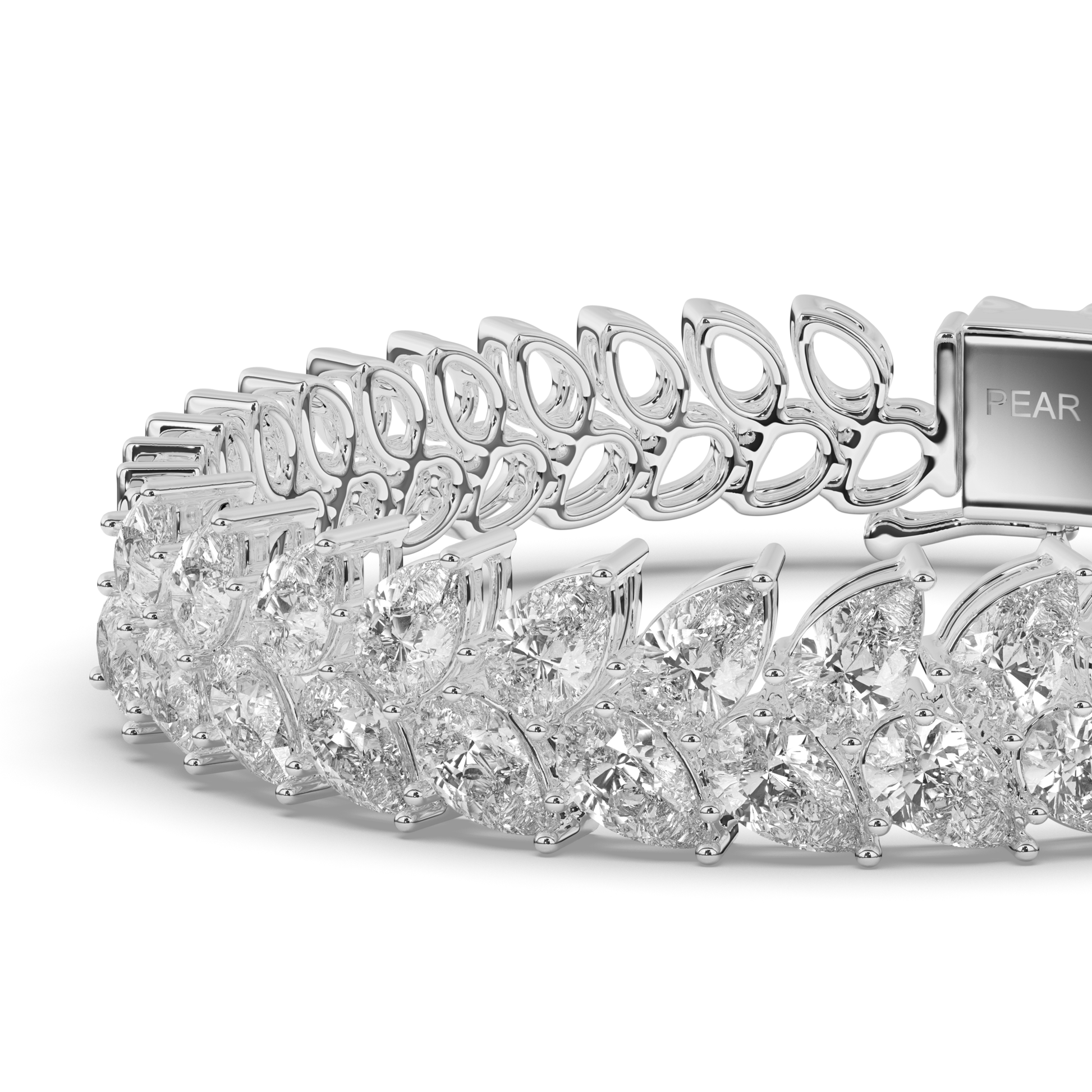 Pear Radiance Lab-grown Diamond Double Row Tennis Bracelet - Pear Jewels