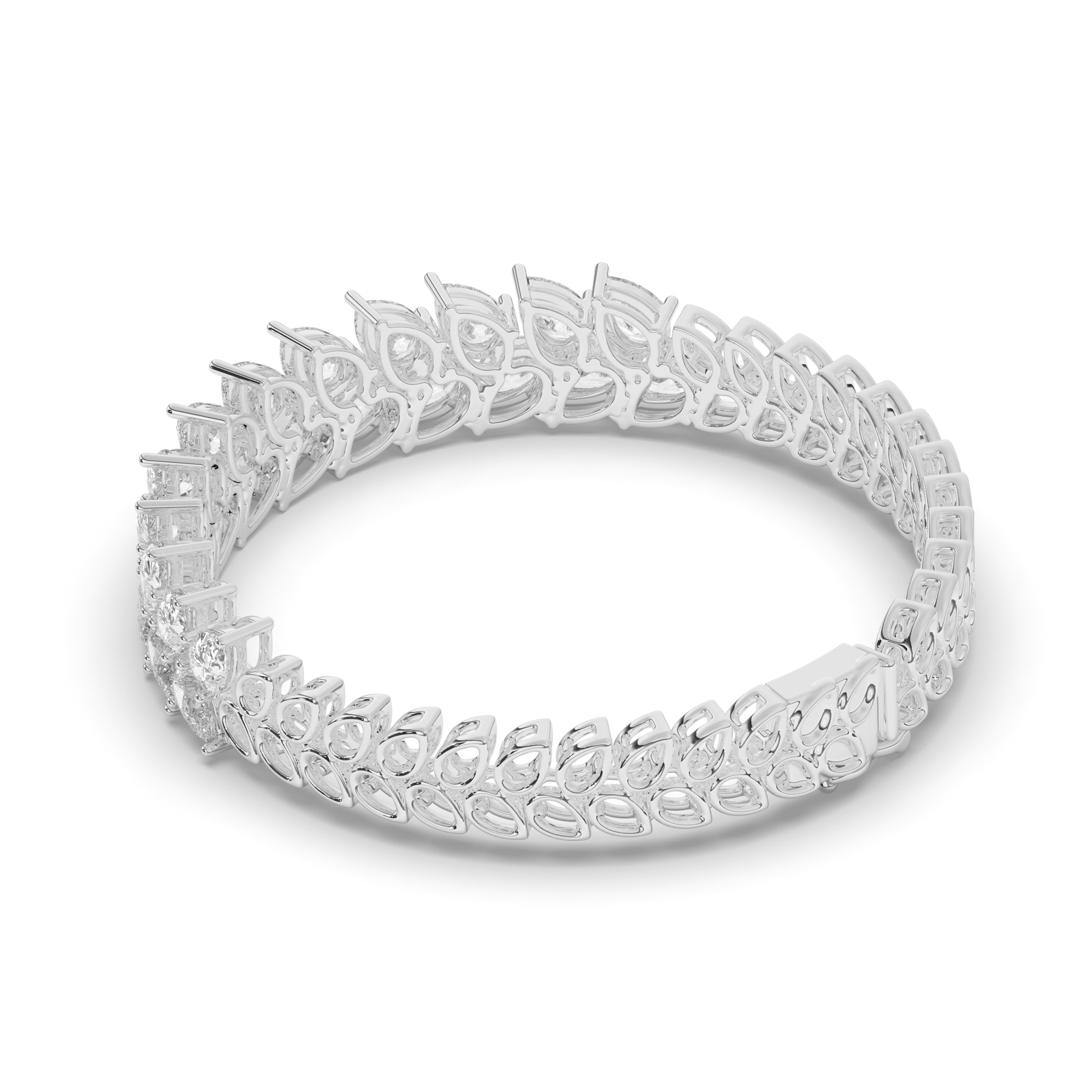Pear Radiance Lab-grown Diamond Double Row Tennis Bracelet - Pear Jewels