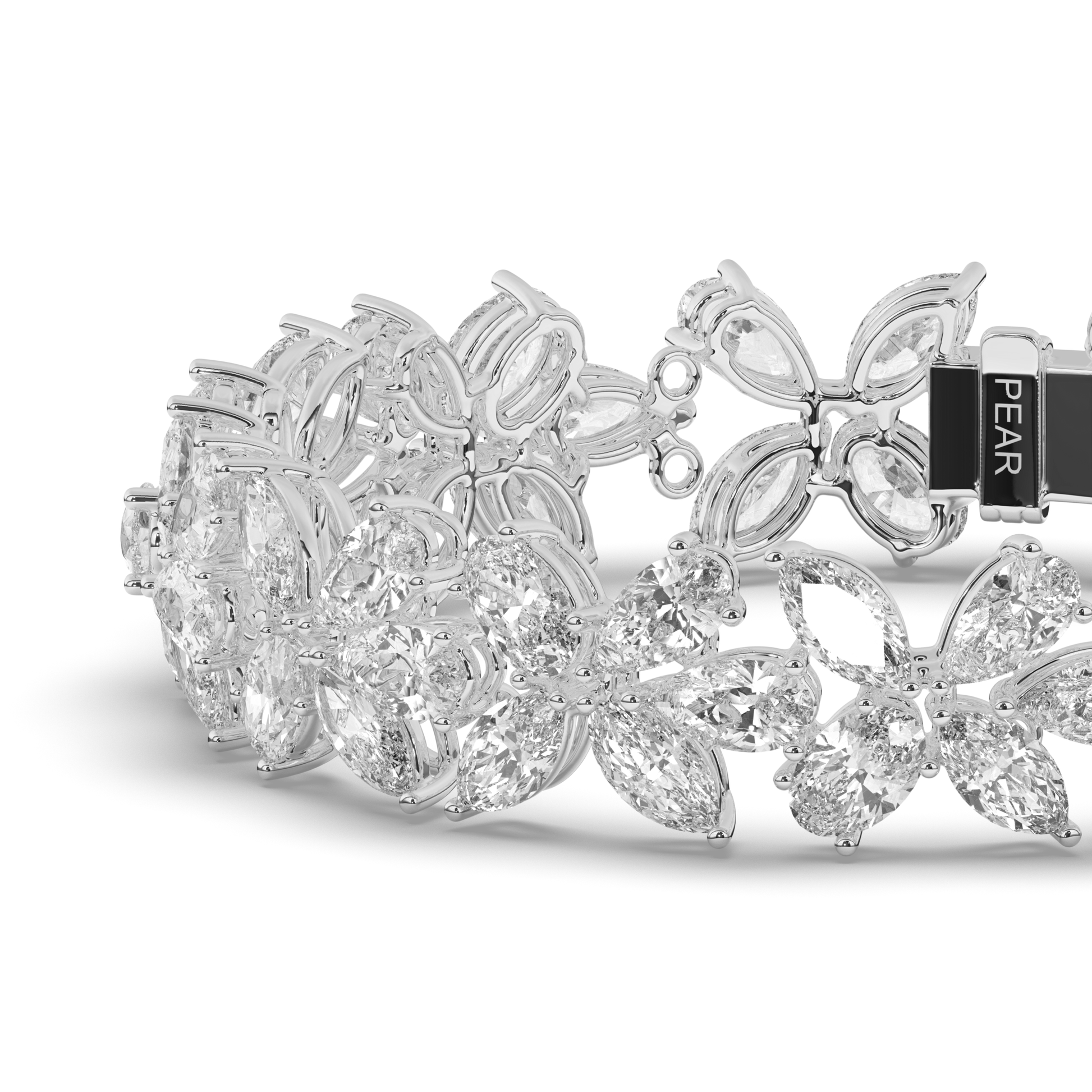 Pear Shaped Butterflyl Lab grown Diamond Fashion Tennis Bracelet - Pear Jewels