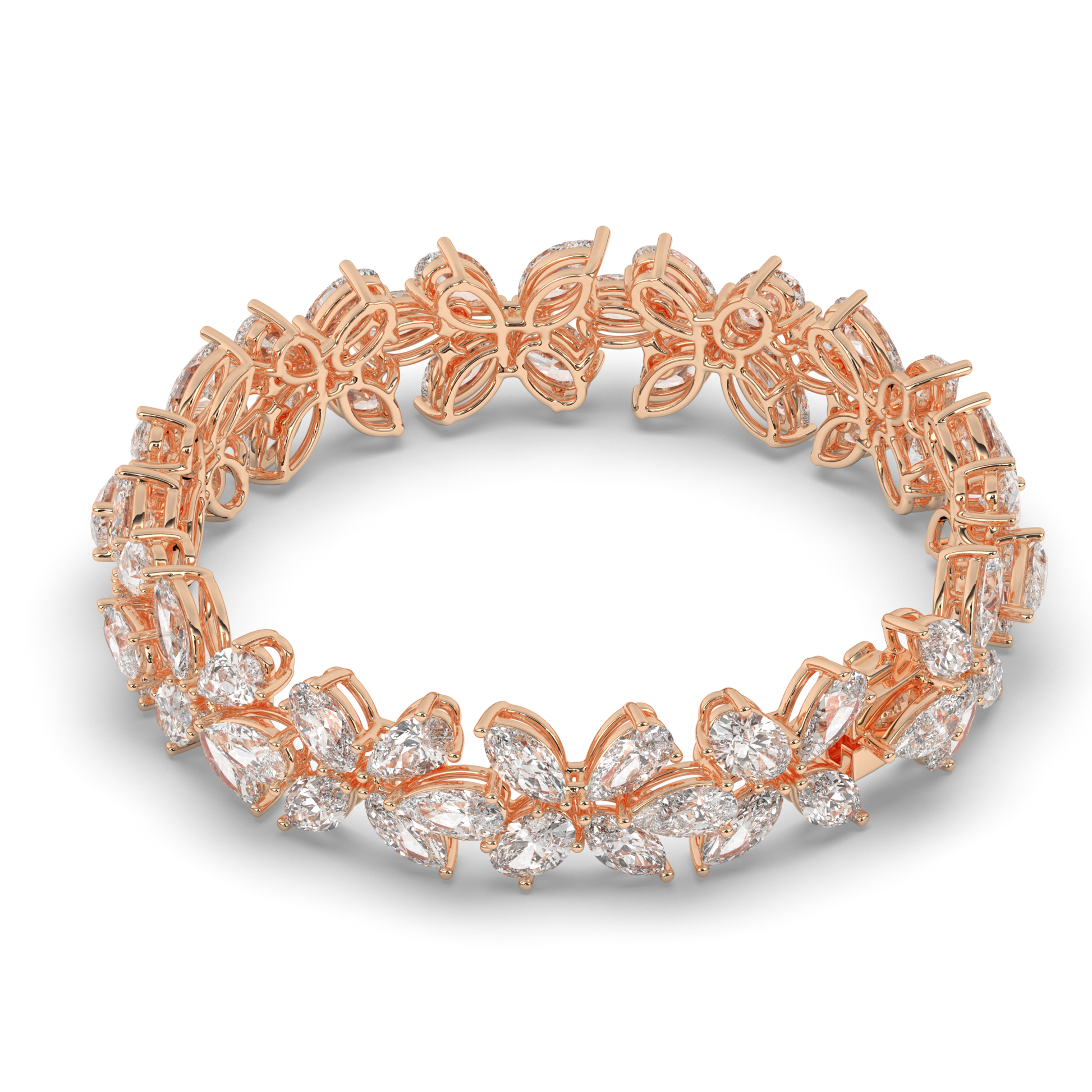 Pear Shaped Butterflyl Lab grown Diamond Fashion Tennis Bracelet - Pear Jewels