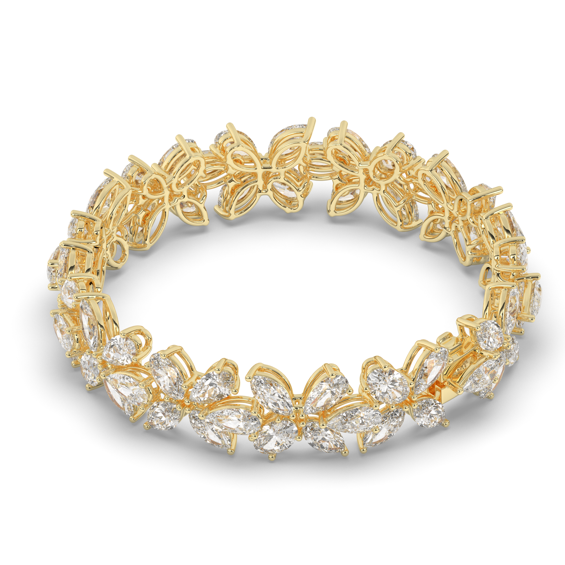 Pear Shaped Butterflyl Lab grown Diamond Fashion Tennis Bracelet - Pear Jewels
