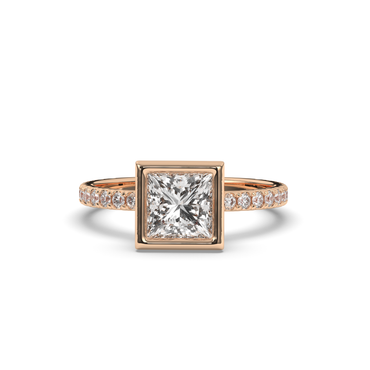 Princess Bezel Lab-Grown Diamond Ring - Pear Jewels
