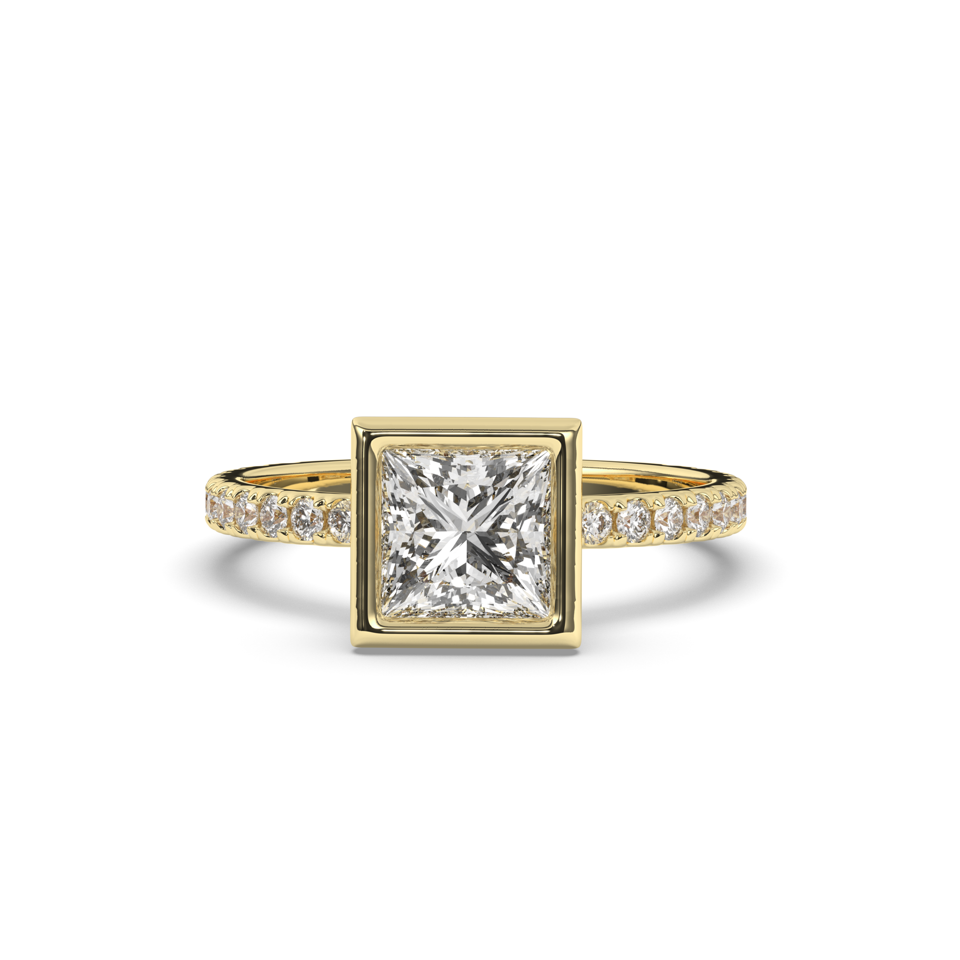 Princess Bezel Lab-Grown Diamond Ring - Pear Jewels