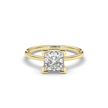 Princess Lab-Grown Diamond Ring in Prong Setting - Pear Jewels