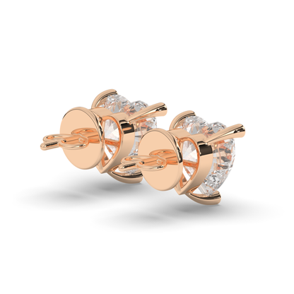 Romantic Heart-Shaped Lab-Grown Diamond Stud Earrings - Pear Jewels
