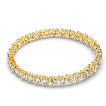 Round Cut Lab grown Diamond S-type Tennis Bracelet - Pear Jewels