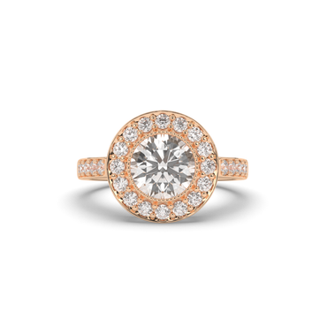 Round Lab-Grown Diamond Halo Engagement Ring - Pear Jewels