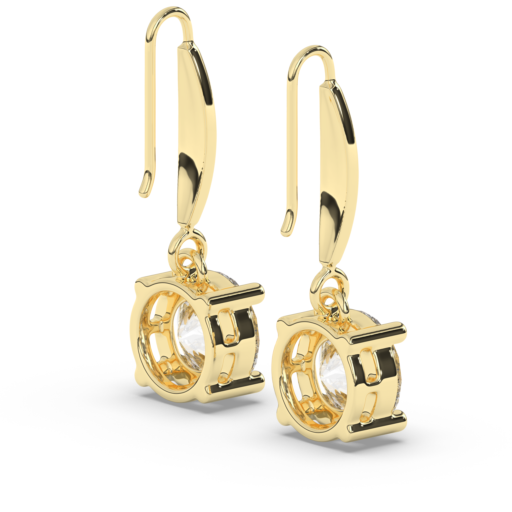 Round Lab Grown Diamond Dangles & Drops Earrings - Pear Jewels
