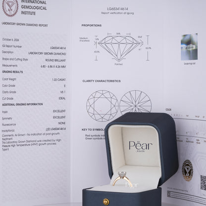 Round Solitaire Basket Heart Prong Engagement Ring - Pear Jewels