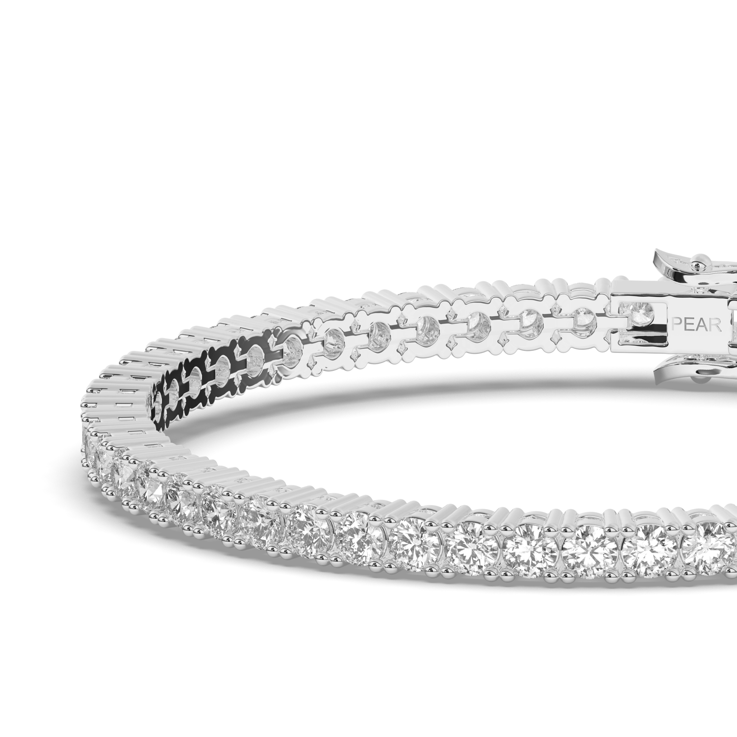 Sterling Round Lab-grown Diamond Bracelet - Pear Jewels
