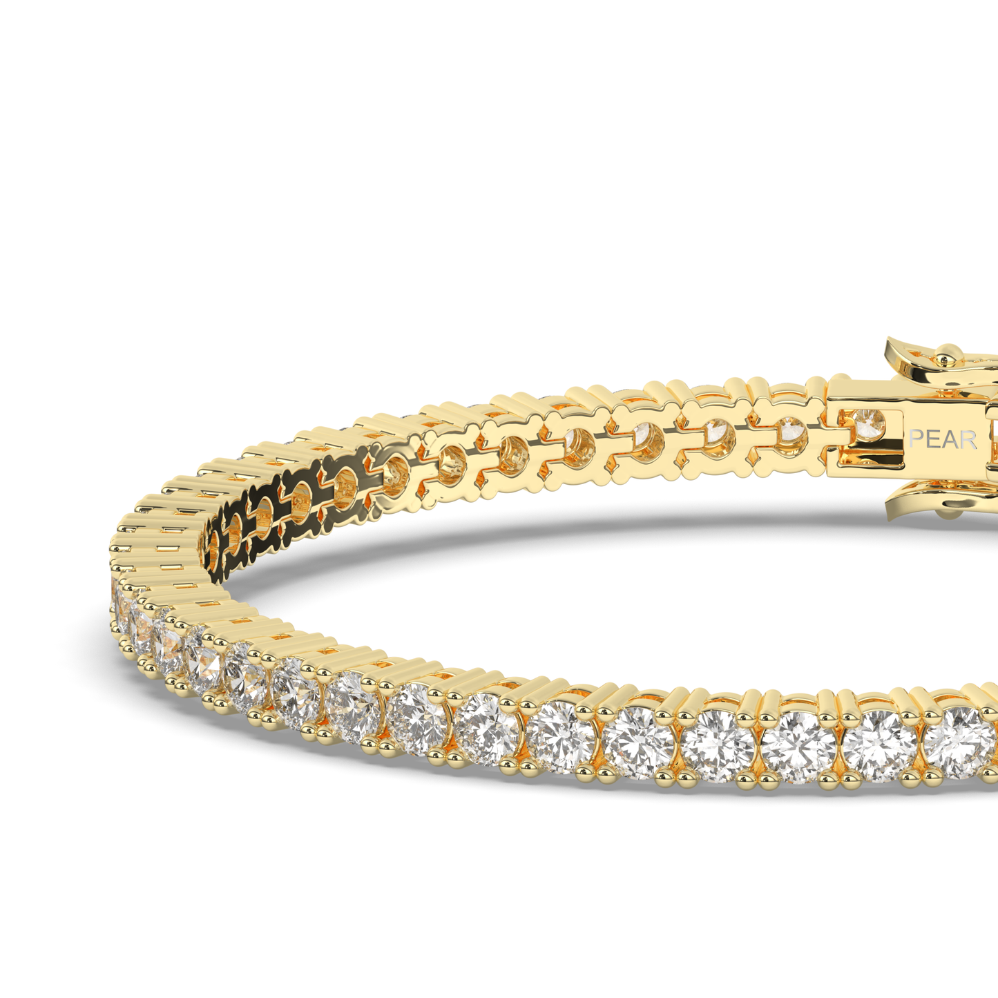 Sterling Round Lab-grown Diamond Bracelet - Pear Jewels