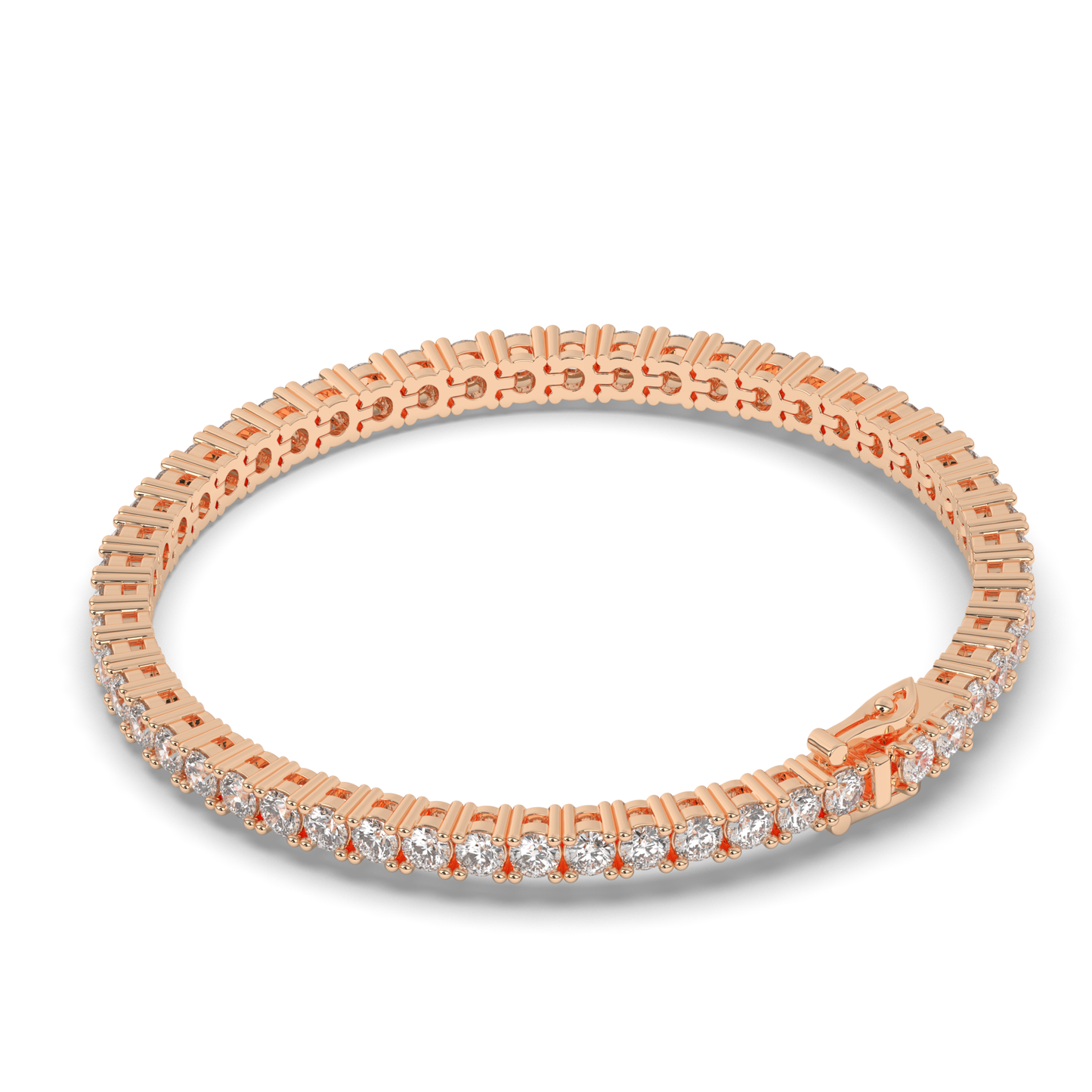 Sterling Round Lab-grown Diamond Bracelet - Pear Jewels