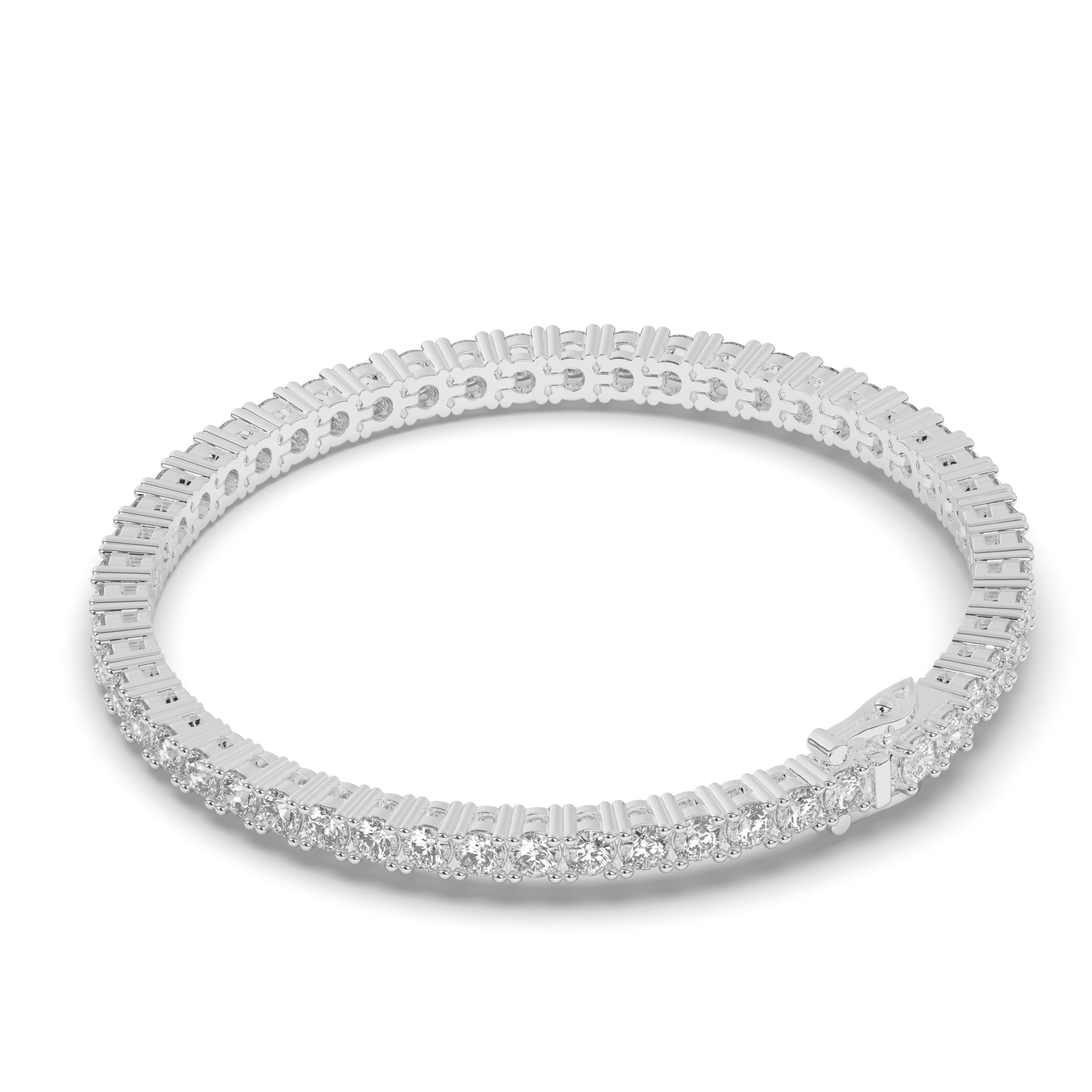 Sterling Round Lab-grown Diamond Bracelet - Pear Jewels