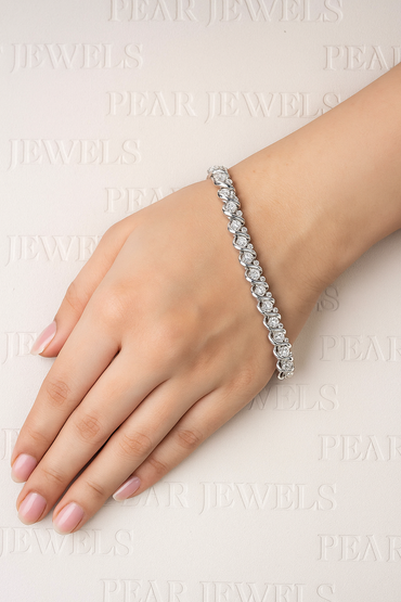 Sterling Tennis Bracelet with Lab-grown Round Diamonds