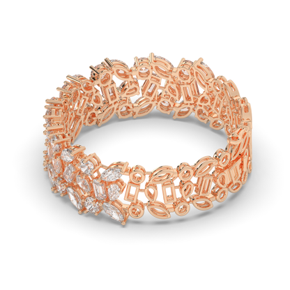 Tennis Bracelet with Elegant Royal Cutwork Lab-grown Diamonds - Pear Jewels