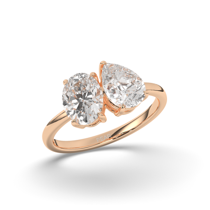 Toi Et Moi Pear & Oval Lab-Grown Diamond Ring - Pear Jewels