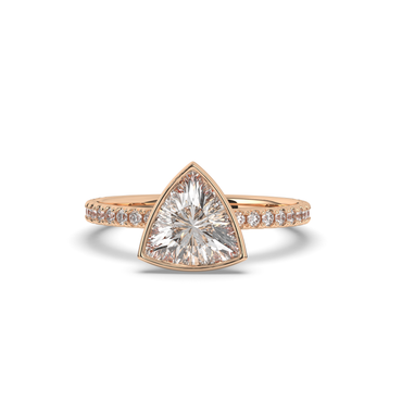 Trillion Curved Bezel Lab-Grown Diamond Ring - Pear Jewels