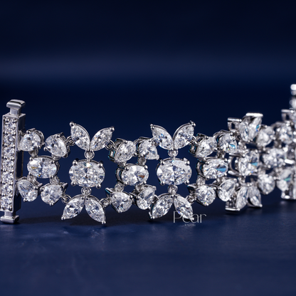 Marquise-Oval-Pear Multi Shape Fancy Tennis Labgrown Diamond Bracelet - Pear Jewels