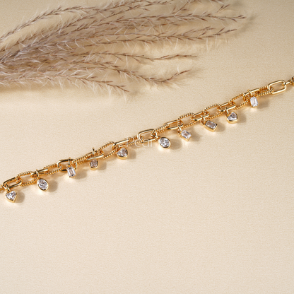Chain Multi-Shape Diamond Bracelet - Pear Jewels