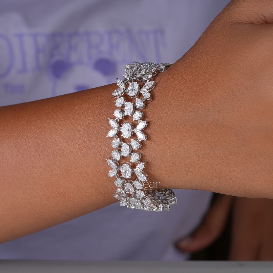 Marquise-Oval-Pear Multi Shape Fancy Tennis Labgrown Diamond Bracelet - Pear Jewels