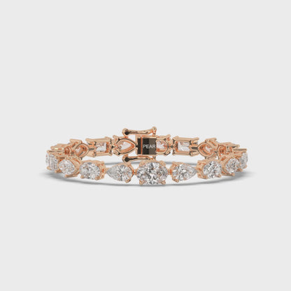 Fancy Lab-grown Diamond Straight Line Tennis Bracelet