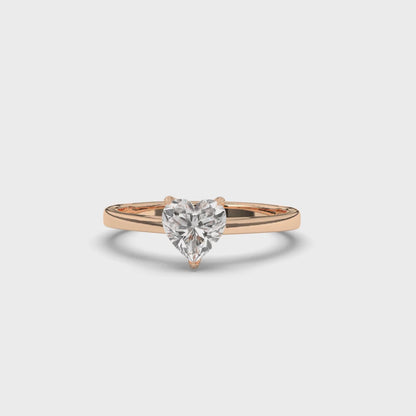 Heart-Shaped Solitaire Lab-Grown Diamond Engagement Ring