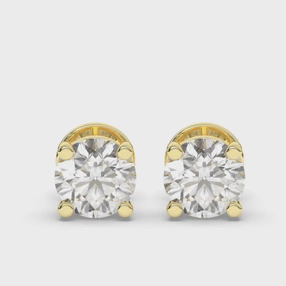 Elegant Round Lab-Grown Diamond Solitaire Studs