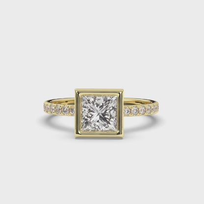Princess Bezel Setting Lab-Grown Diamond Ring