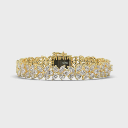 Diamond Leaves & Butterfly Lab-grown Tennis Bracelet