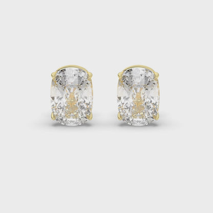 Refined Cushion Cut Lab-Grown Diamond Solitaire Stud Earrings