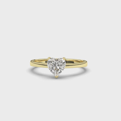 Heart-Shaped Solitaire Lab-Grown Diamond Engagement Ring