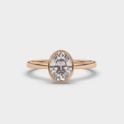 Oval Solitaire Bezel Lab-Grown Diamond Ring