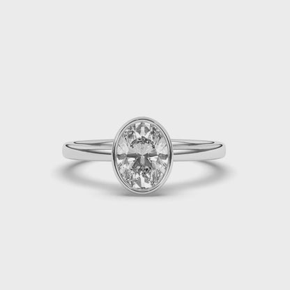 Oval Solitaire Bezel Lab-Grown Diamond Ring