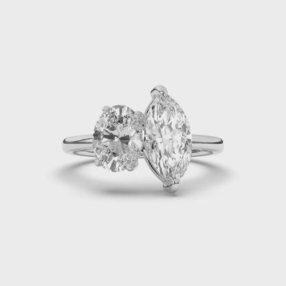Toi Et Moi Oval & Marquise Lab-Grown Diamond Engagement Ring