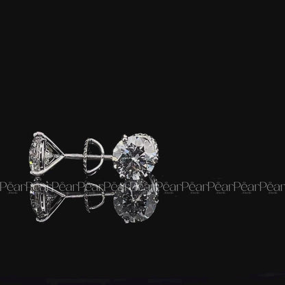 1.00Ct Three Prongs Martin Setting Labgrown Diamonds Studs