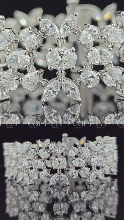 Marquise-Oval-Pear Multi Shape Fancy Tennis Labgrown Diamond Bracelet