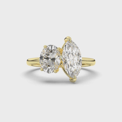 Toi Et Moi Oval & Marquise Lab-Grown Diamond Engagement Ring