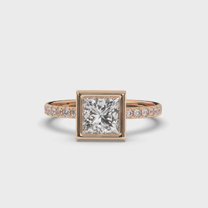 Princess Bezel Setting Lab-Grown Diamond Ring