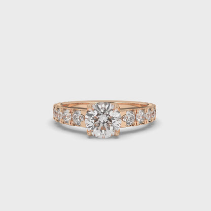 Round Lab-Grown Diamonds Classic Solitaire with Side Stones Ring