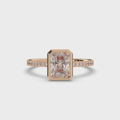 Radiant Lab-Grown Diamond Ring in Bezel Setting