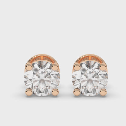 Elegant Round Lab-Grown Diamond Solitaire Studs