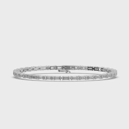 Bold Sleeping Emerald Lab-grown Diamond Tennis Bracelet